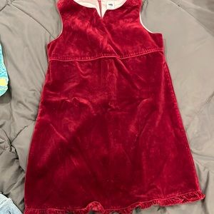 Gap burgundy velvet dress with pink satin lining